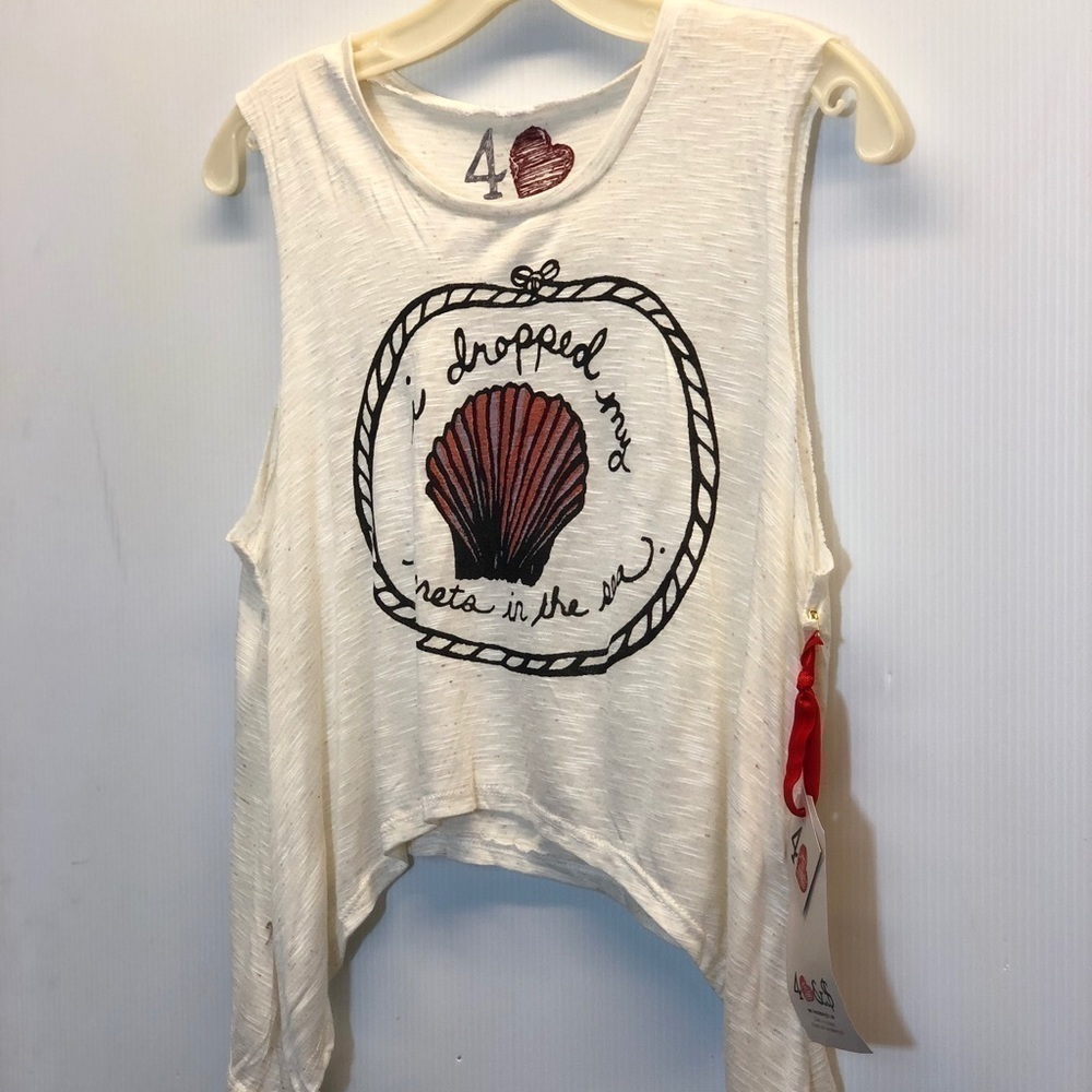 4Love & Money girls sea shell tank size XS 7-8 - Picture 3 of 5